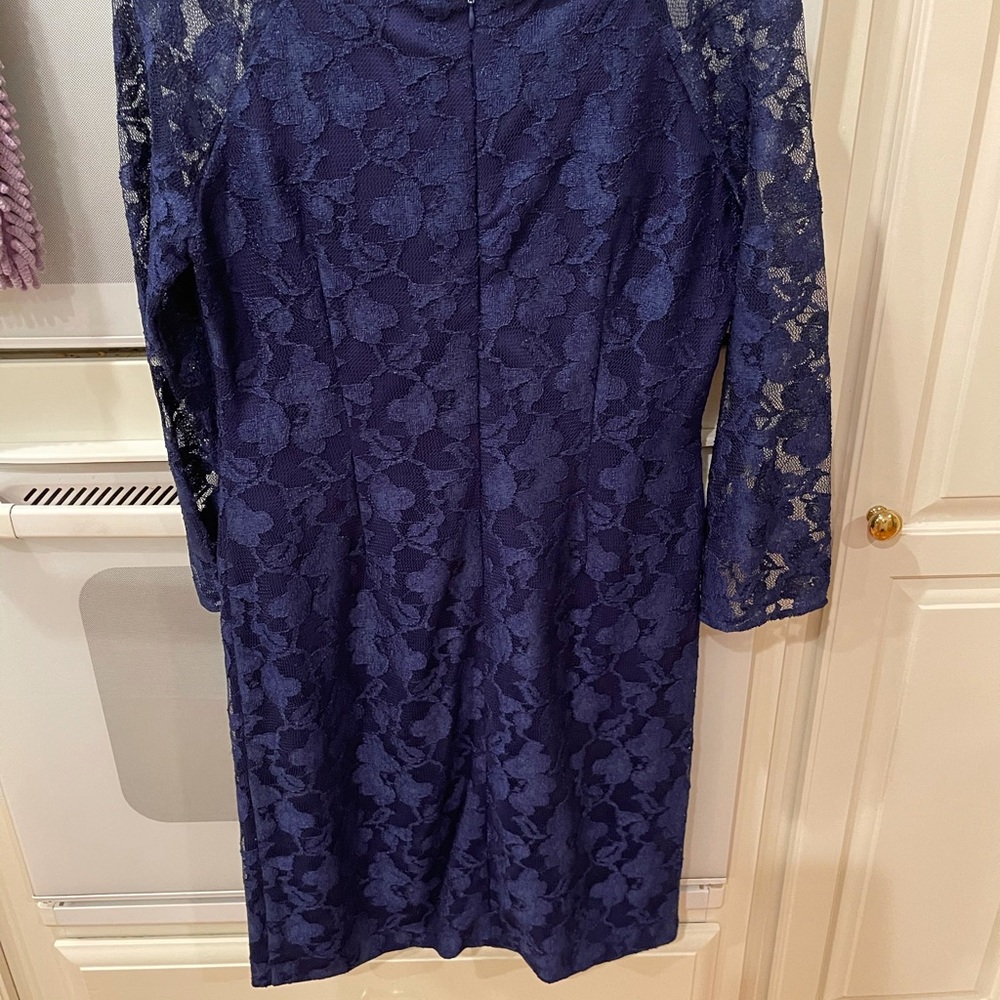 Blue Lace Cocktail Dress - Picture 2 of 7